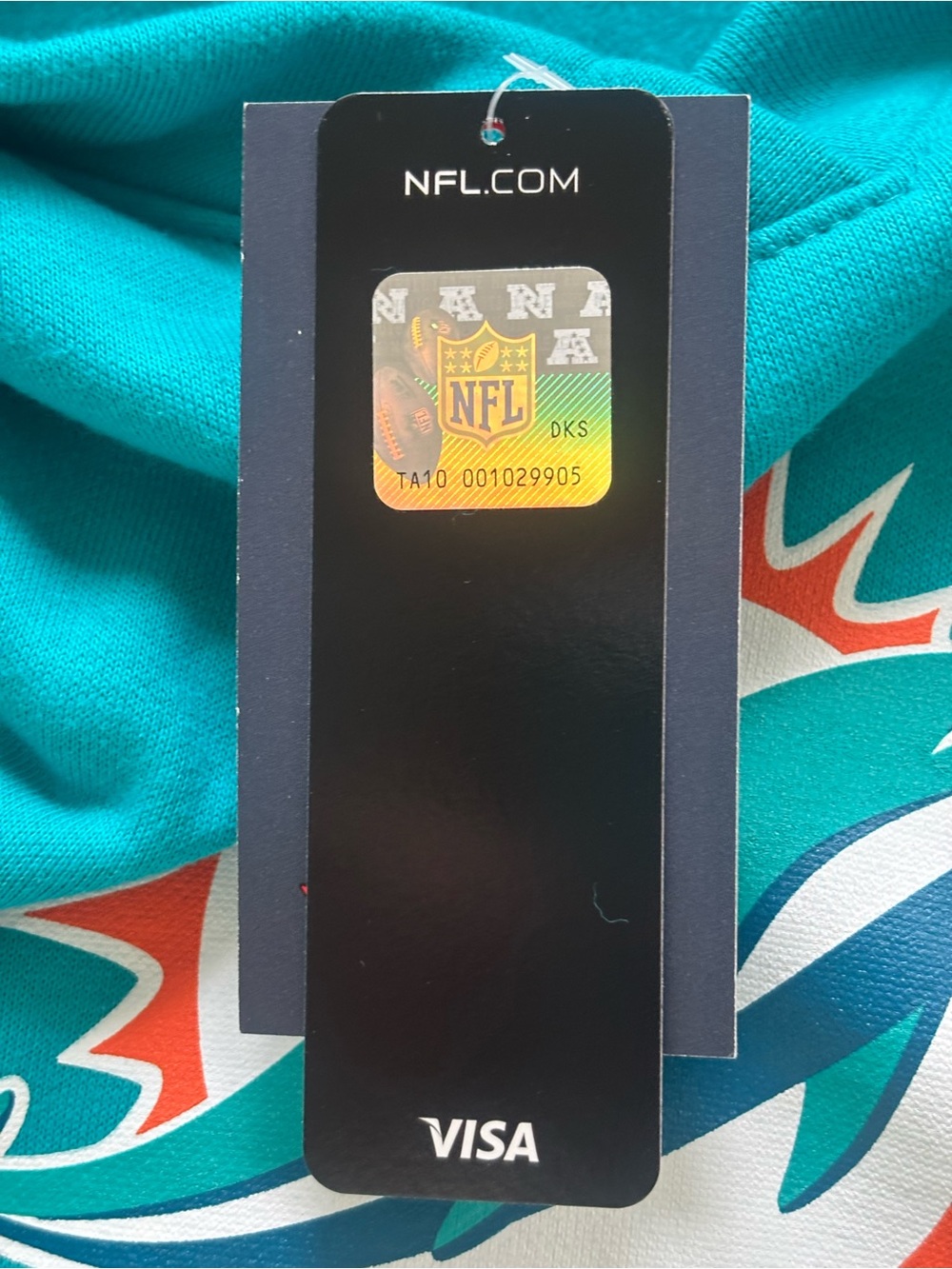 NWT Women’s Fanatics Miami Dolphins Teal Pullover Hoodie w/Tagovailo #1 Logo - Picture 9 of 12